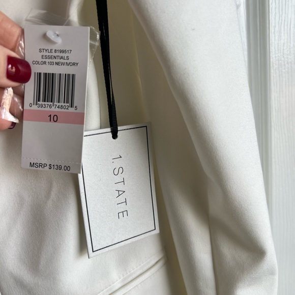 1 State Women’s Bkazer sz 10 Ivory/ White NWT - Picture 3 of 13